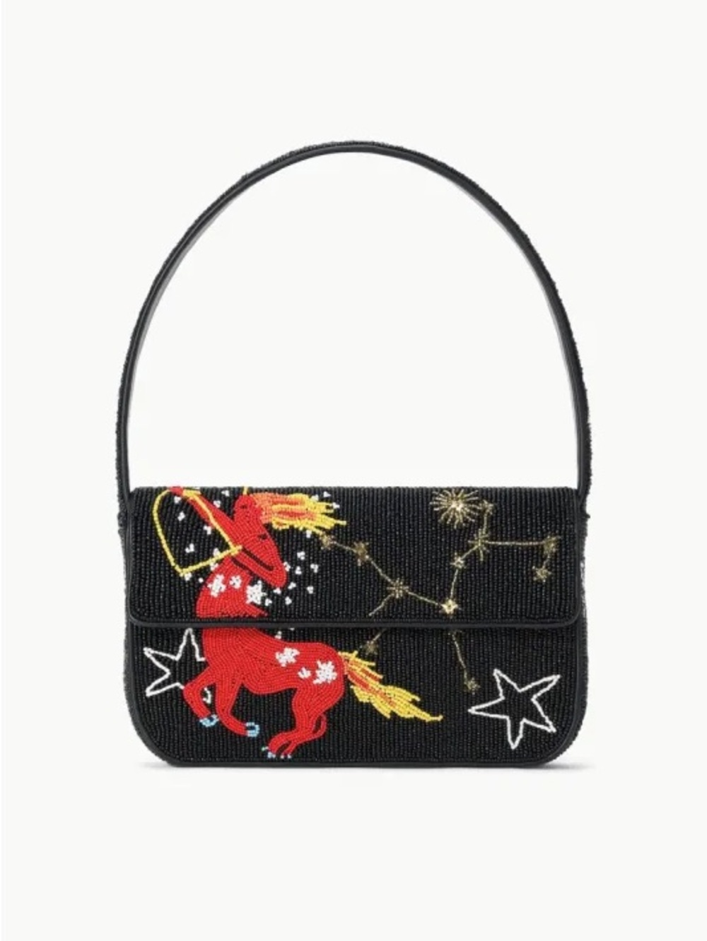 STAUD ZODIAC BEADED TOMMY BAG SAGITTARIUS